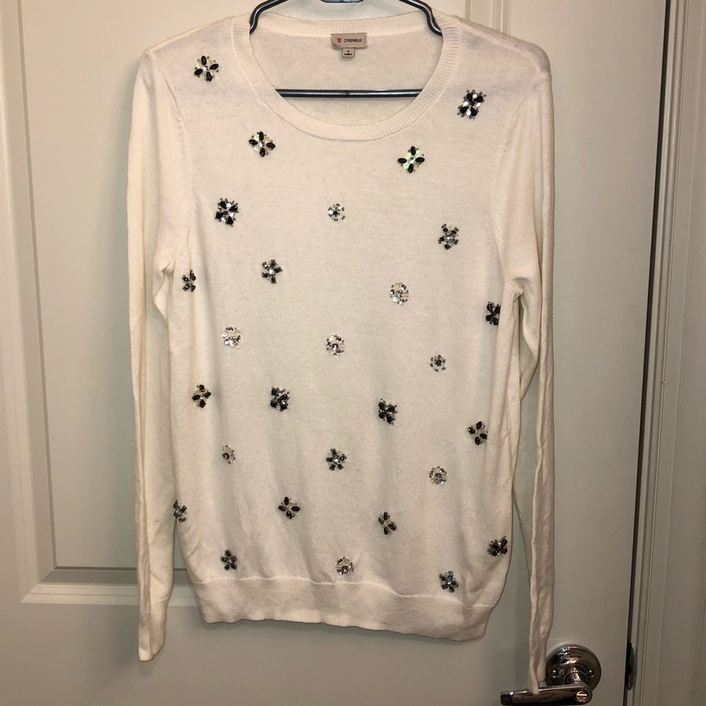 Cremieux Winter Snowflake Sweater white sweater white sweatshirt winter